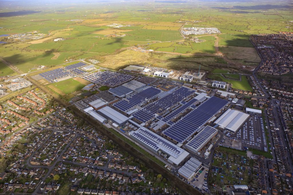 Aerial view of a large-scale solar energy installation featuring Bentley by Ortus Energy.
